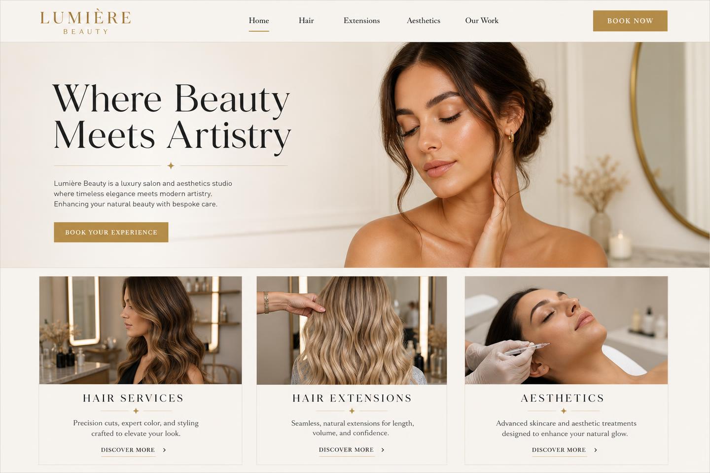 Luxury Beauty & Aesthetics — desktop preview